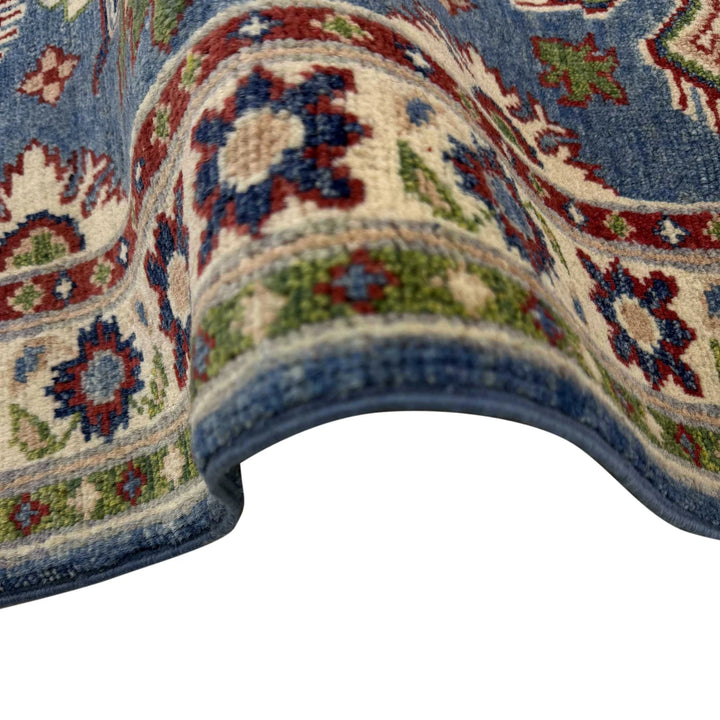 Blue Afghan Kazak Rug 2' 0" x 6' 0" Hand-Knotted | No. AL46124
