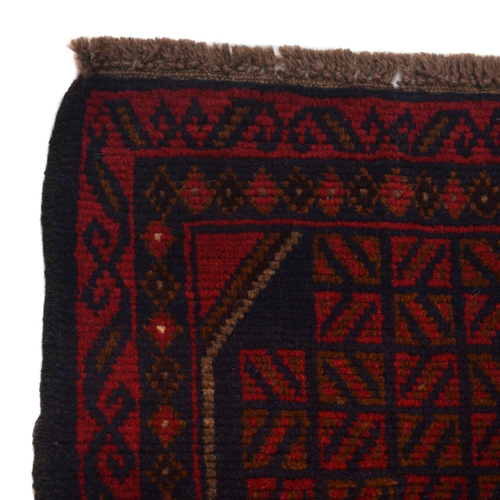 Red Afghan Baluchi Rug 3'10" x 5'10" Hand-Knotted | No. AL46157