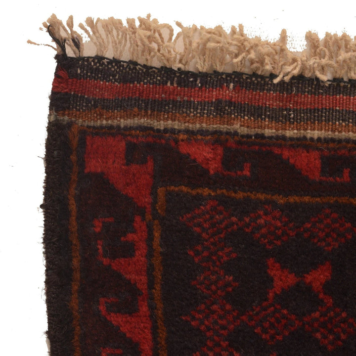 Red Afghan Baluchi Rug 3' 10" x 6' 4" Hand-Knotted | No. AL46160