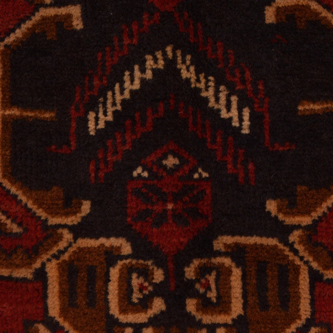 Red Afghan Baluchi Rug 3' 10" x 6' 4" Hand-Knotted | No. AL46160