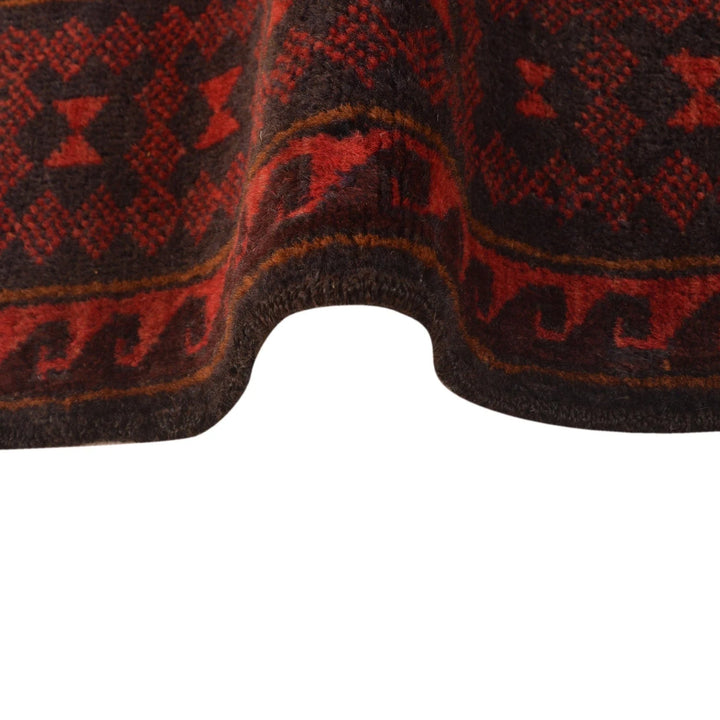 Red Afghan Baluchi Rug 3' 10" x 6' 4" Hand-Knotted | No. AL46160