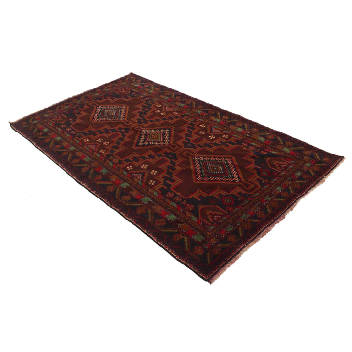 Afghan Baluchi Rug 4' 0" x 6' 8" Hand-Knotted | No. AL46197