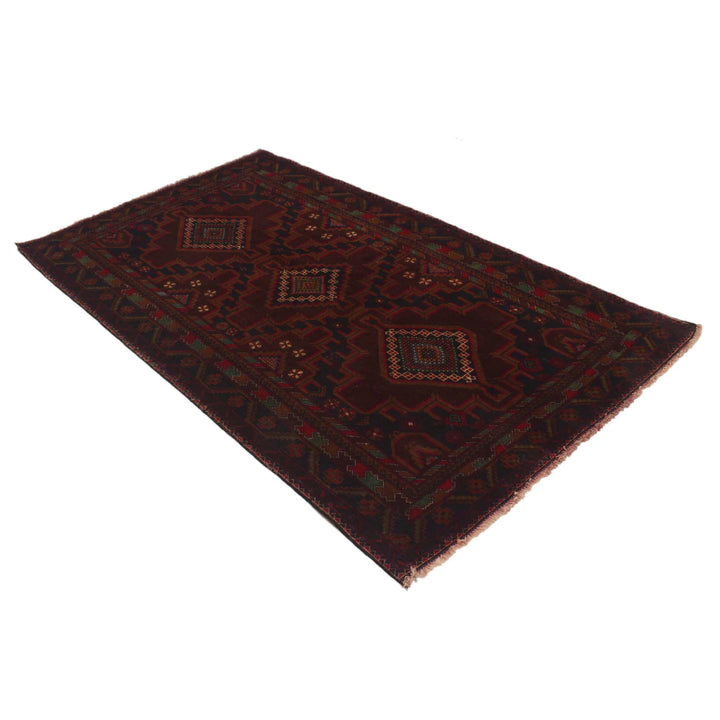 Afghan Baluchi Rug 4' 0" x 6' 8" Hand-Knotted | No. AL46197