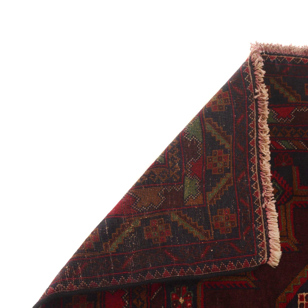 Afghan Baluchi Rug 4' 0" x 6' 8" Hand-Knotted | No. AL46197