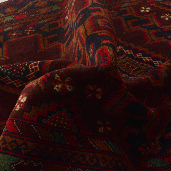 Afghan Baluchi Rug 4' 0" x 6' 8" Hand-Knotted | No. AL46197