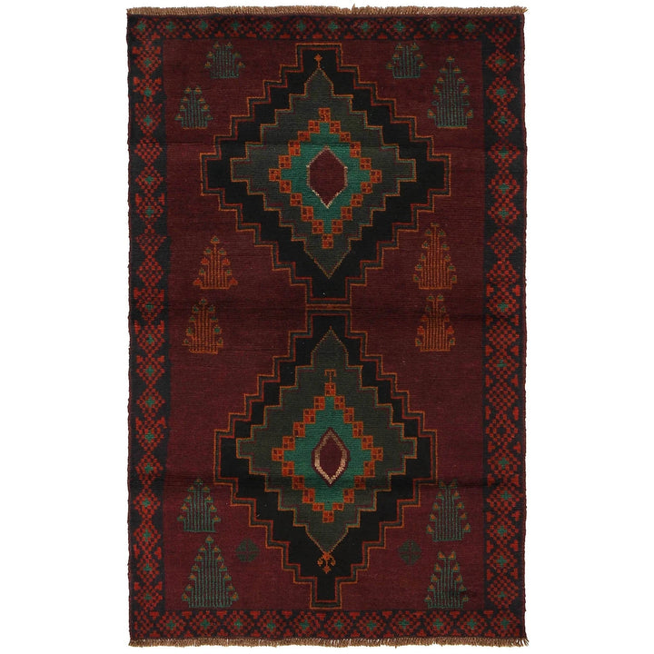 Afghan Baluchi Rug 3' 12" x 6' 7" Hand-Knotted | No. AL46275