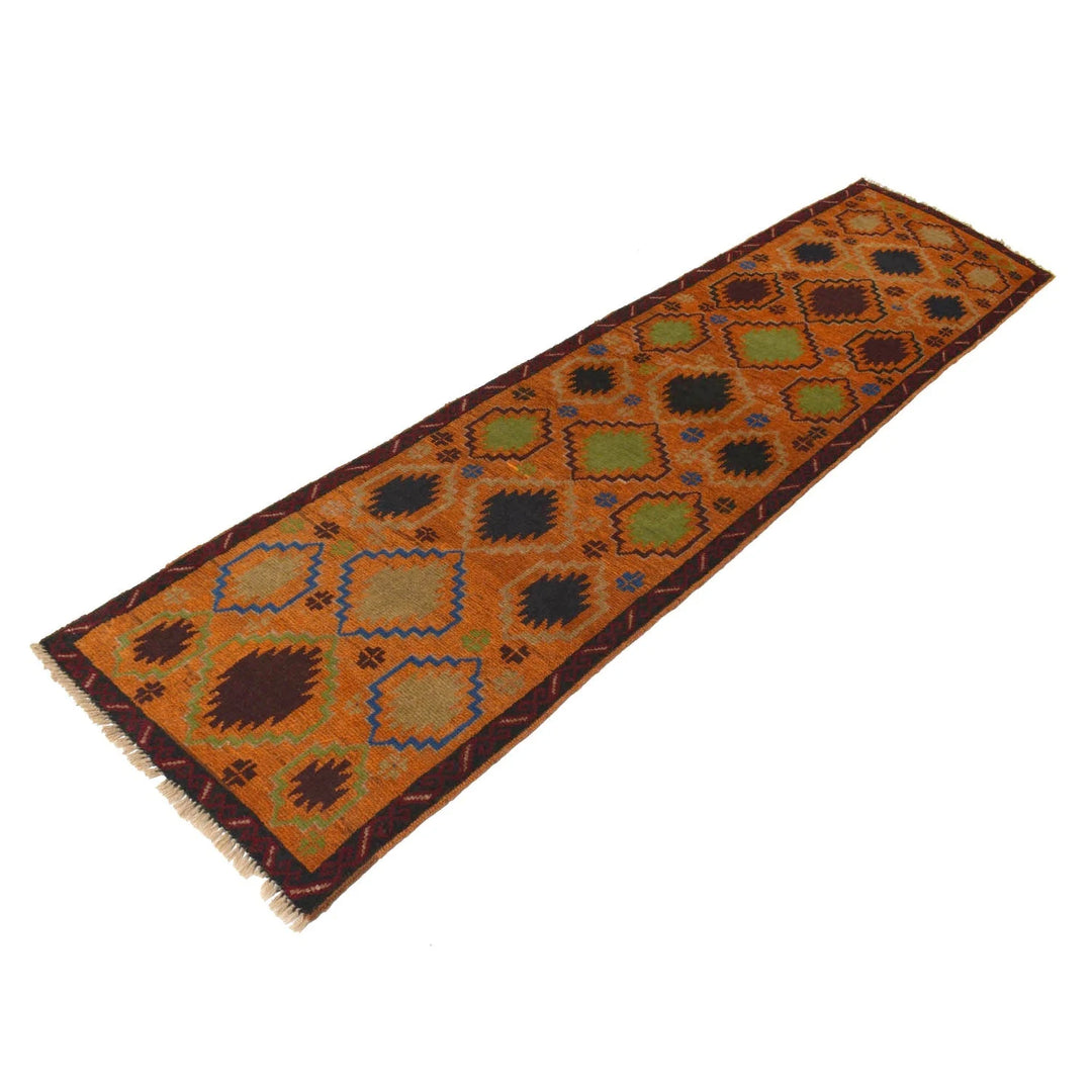 Afghan Baluchi Runner 2' 7" x 9' 8" Hand-Knotted | No. AL46279