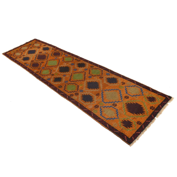 Afghan Baluchi Runner 2' 7" x 9' 8" Hand-Knotted | No. AL46279