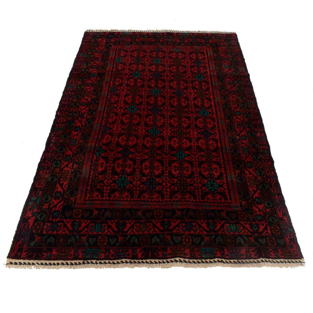 Afghan Baluchi Rug 4' 2" x 6' 1" Hand-Knotted | No. AL46302