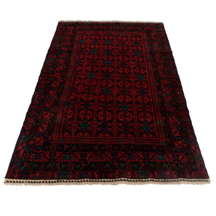 Afghan Baluchi Rug 4' 2" x 6' 1" Hand-Knotted | No. AL46302