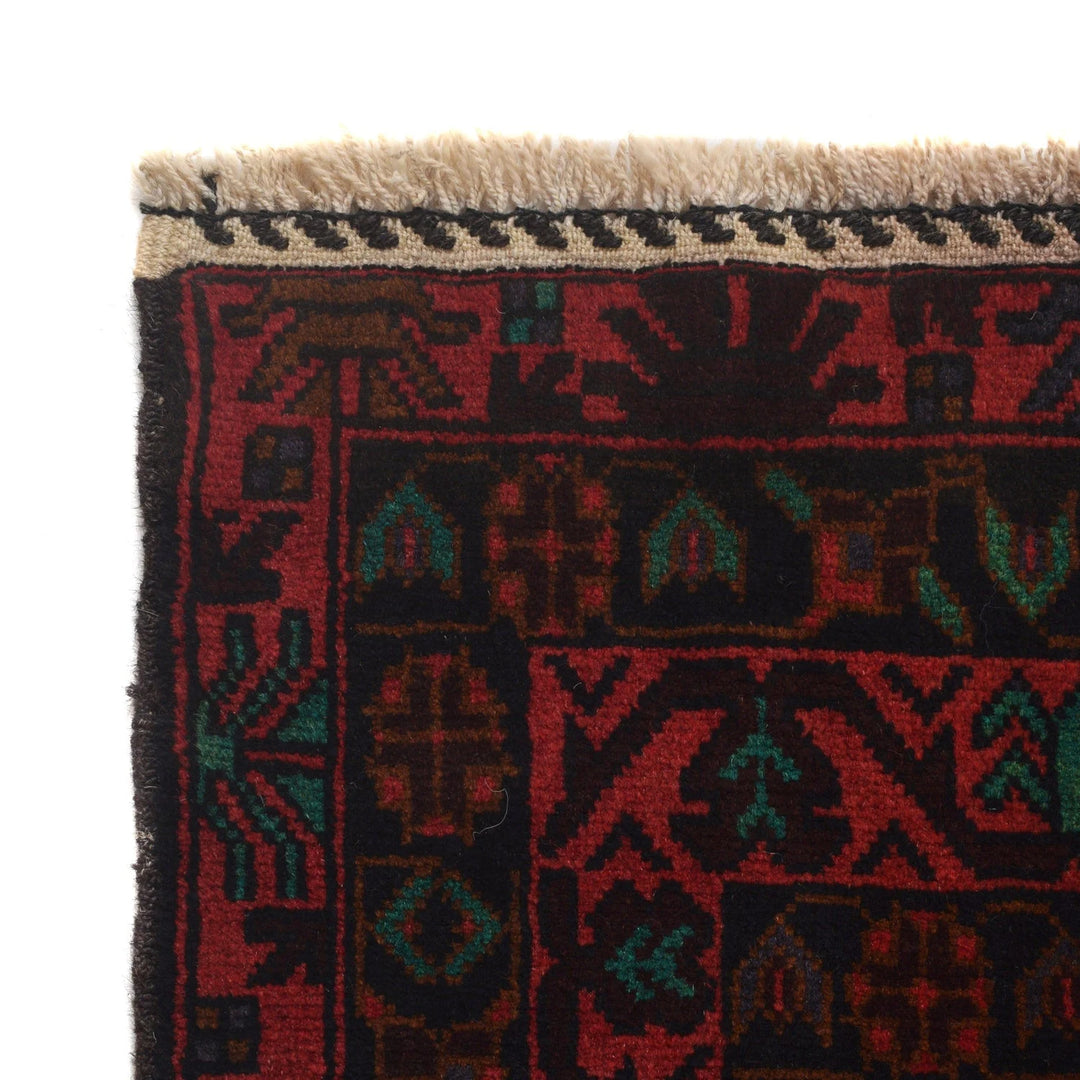 Afghan Baluchi Rug 4' 2" x 6' 1" Hand-Knotted | No. AL46302