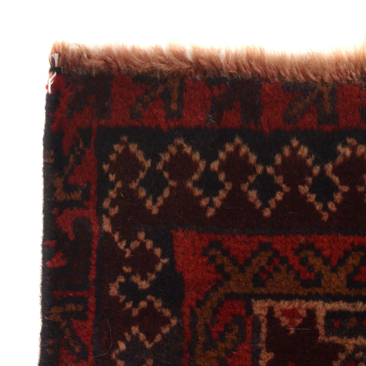 Red Afghan Prayer Rug 2' 9" x 4' 7" Hand-Knotted | No. AL46348