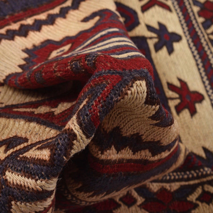Beige Afghan Kilim Rug 2'11" x 4'6" Flat-Weave | No. AL46405