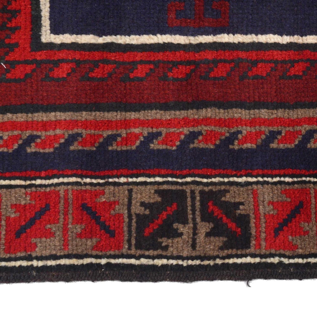 Afghan Baluchi Rug 2' 9" x 5' 2" Hand-Knotted | No. AL46495