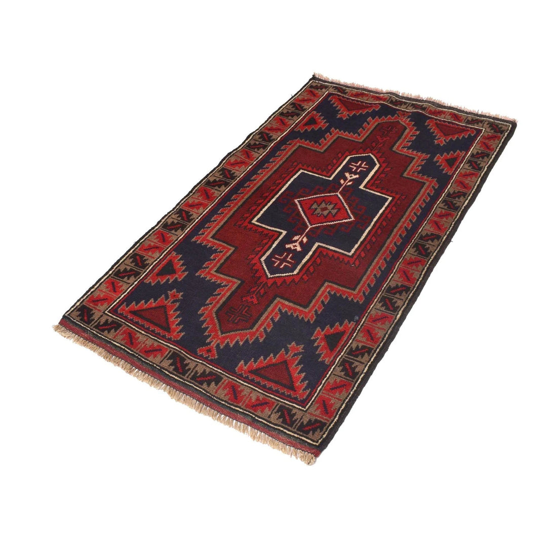 Afghan Baluchi Rug 2' 9" x 5' 2" Hand-Knotted | No. AL46495