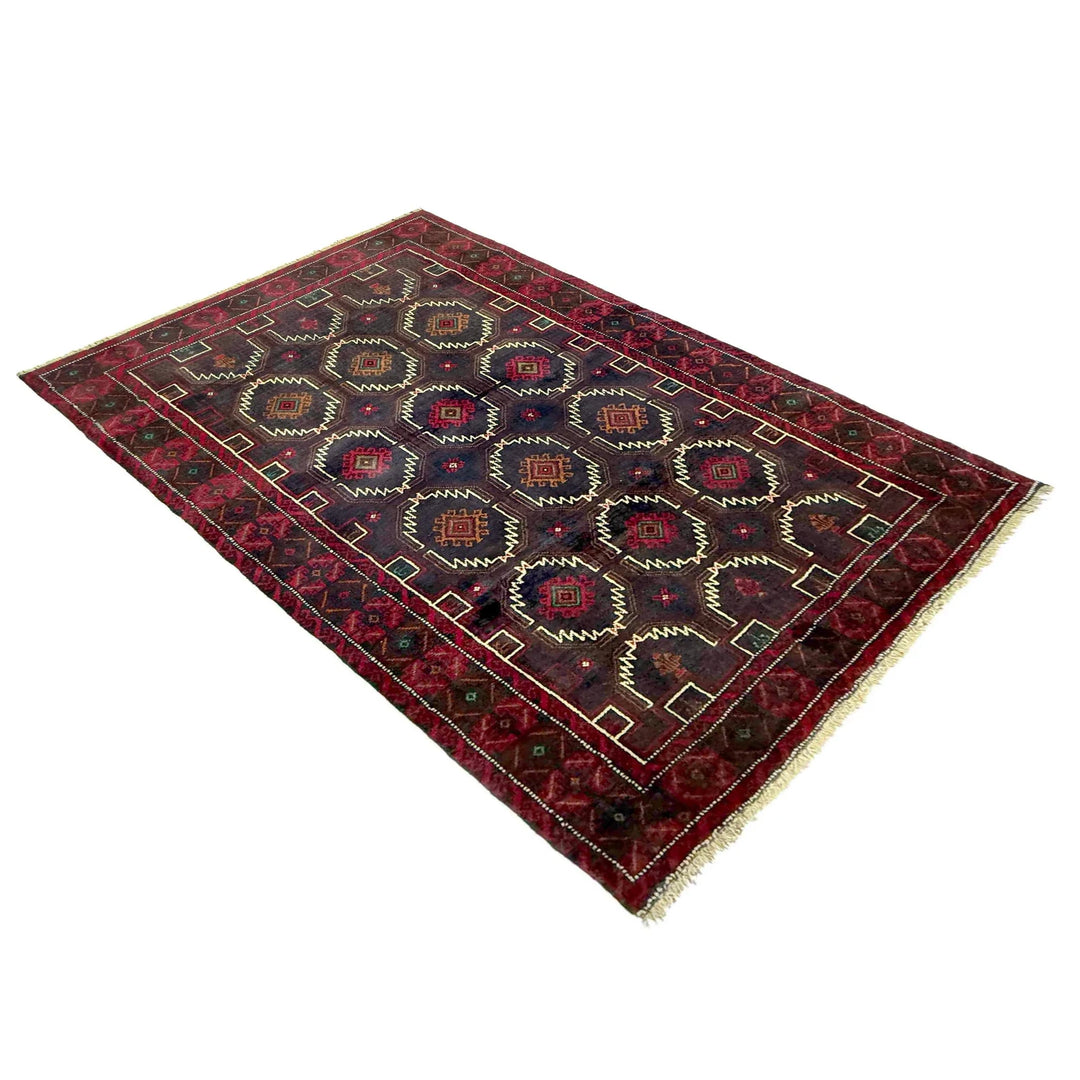 Afghan Baluchi Rug 3' 10" x 6' 4" Hand-Knotted | No. AL46679