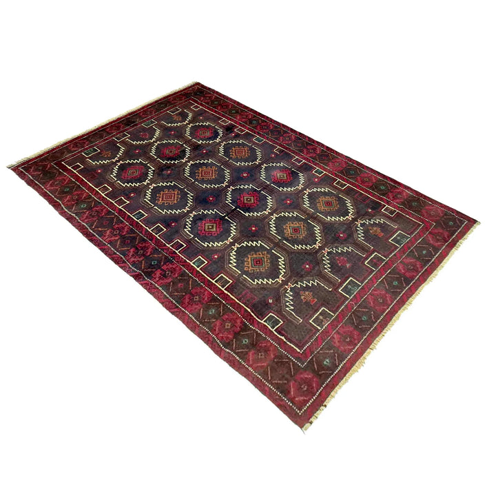 Afghan Baluchi Rug 3' 10" x 6' 4" Hand-Knotted | No. AL46679