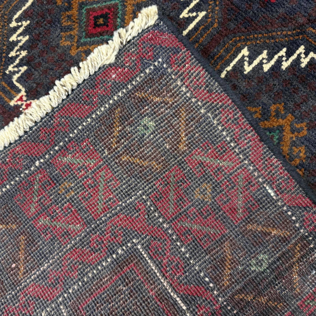 Afghan Baluchi Rug 3' 10" x 6' 4" Hand-Knotted | No. AL46679