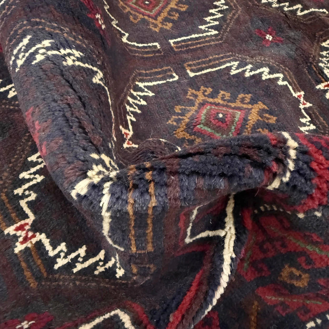 Afghan Baluchi Rug 3' 10" x 6' 4" Hand-Knotted | No. AL46679