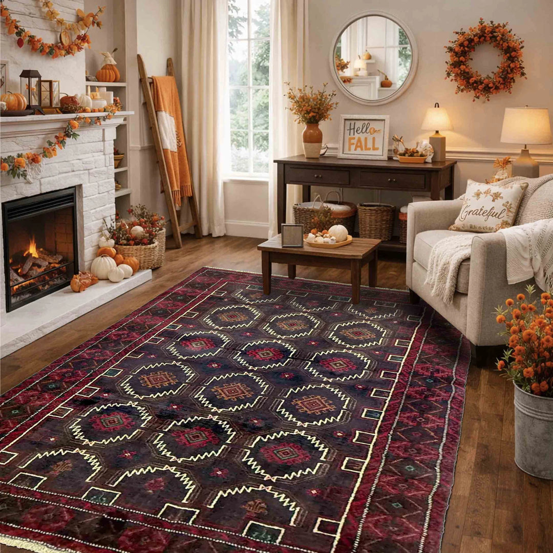 Afghan Baluchi Rug 3' 10" x 6' 4" Hand-Knotted | No. AL46679