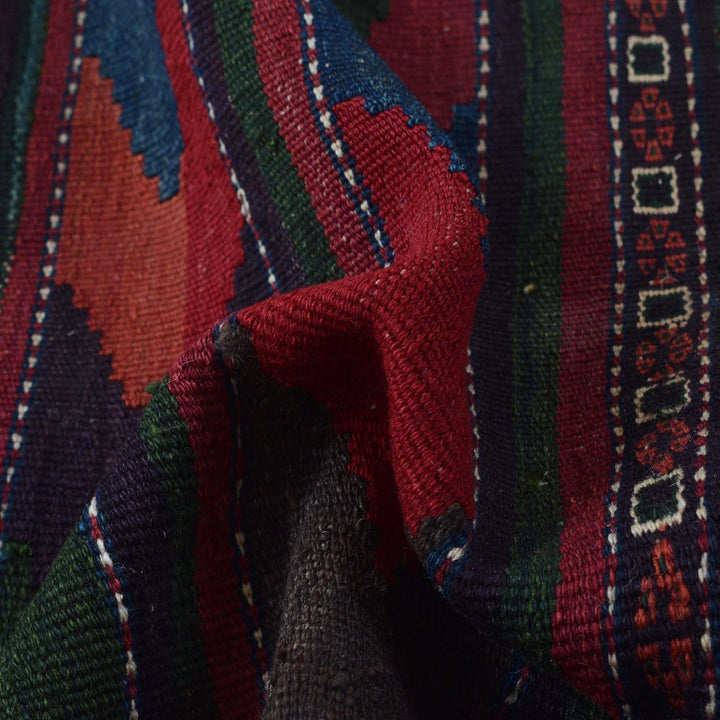 Afghan Sufra Kilem Runner 3' 8" x 10' 0" Flat-Weave | No. AL46694