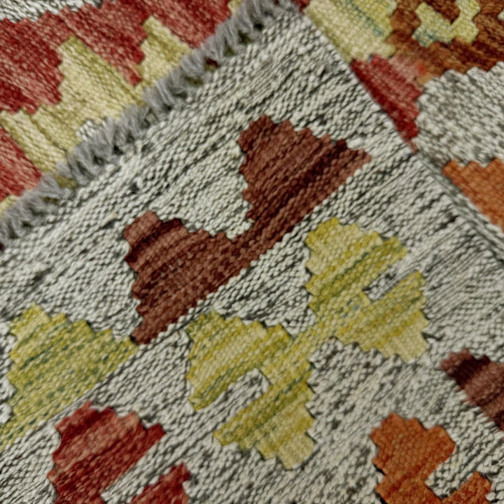 Afghan Vegetable Kilim Rug 2' 6" x 4' 5" Flat-Weave | No. AL467166
