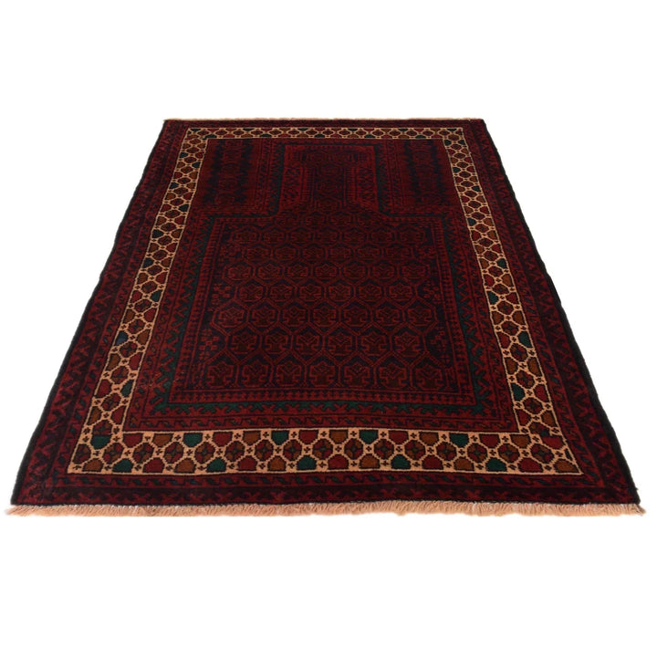 Afghan Prayer Rug 2' 11" x 4' 4" Hand-Knotted | No. AL46732