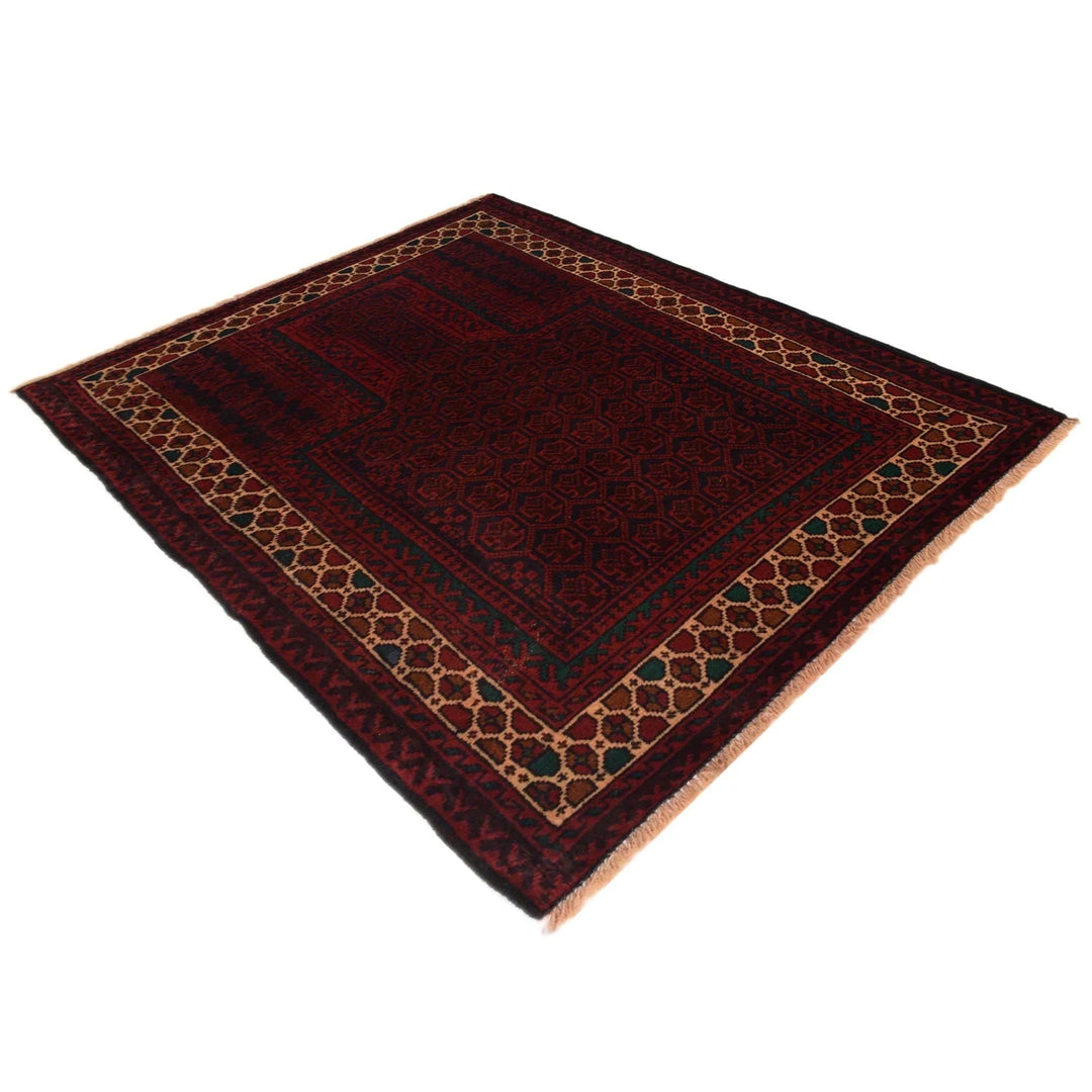 Afghan Prayer Rug 2' 11" x 4' 4" Hand-Knotted | No. AL46732