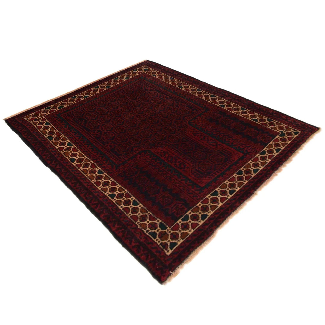Afghan Prayer Rug 2' 11" x 4' 4" Hand-Knotted | No. AL46732