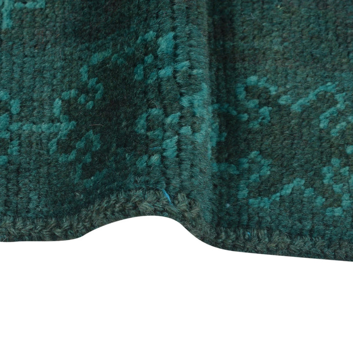 Green Pakistani Overdye Rug 2' 8" x 4' 3" Hand-Knotted | No. AL46743