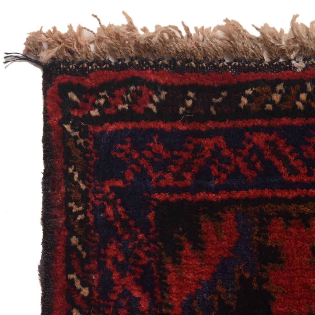 Red Afghan Baluchi Rug 4' 4" x 6' 0" Hand-Knotted | No. AL46806