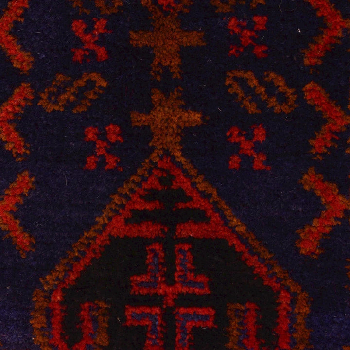 Red Afghan Baluchi Rug 4' 4" x 6' 0" Hand-Knotted | No. AL46806