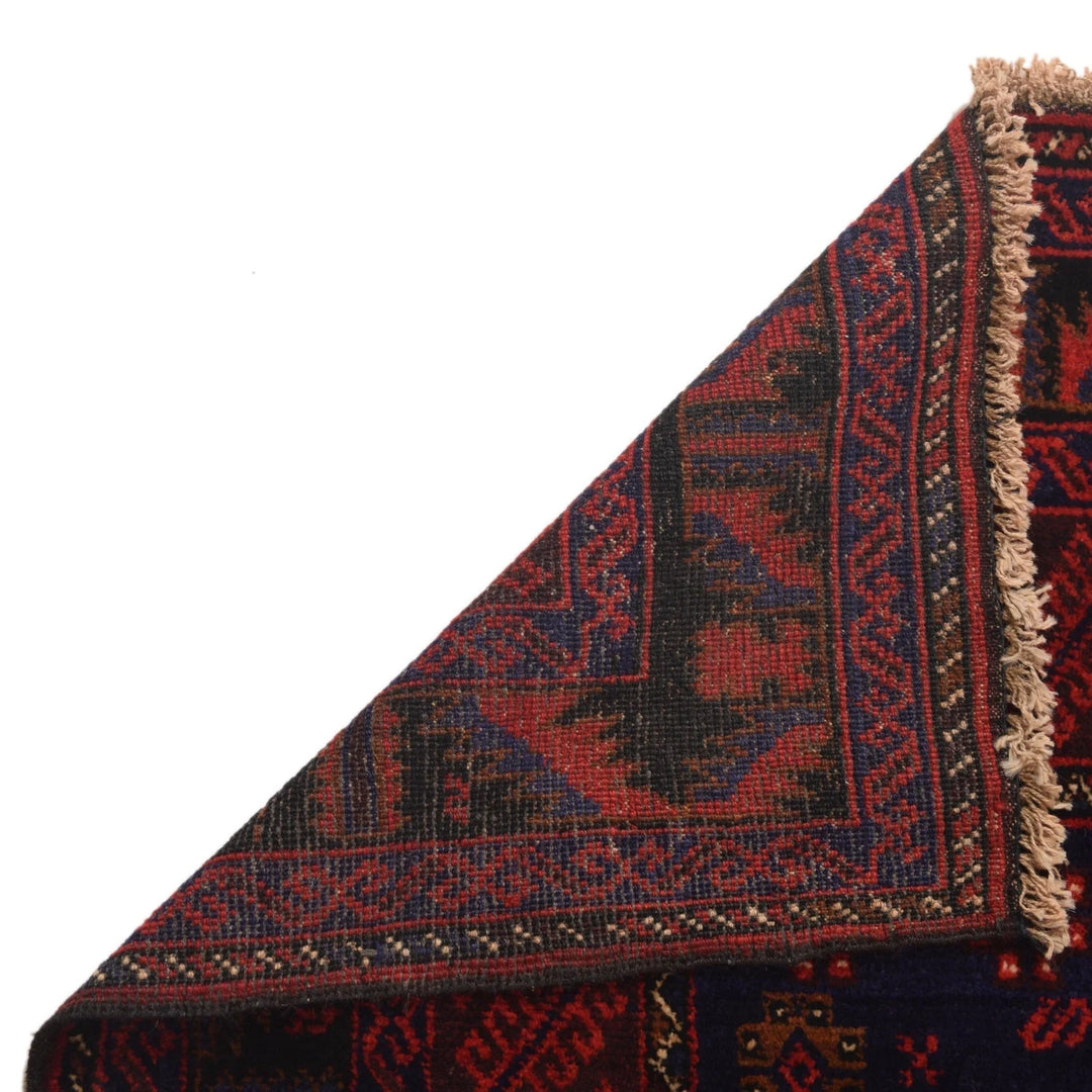 Red Afghan Baluchi Rug 4' 4" x 6' 0" Hand-Knotted | No. AL46806