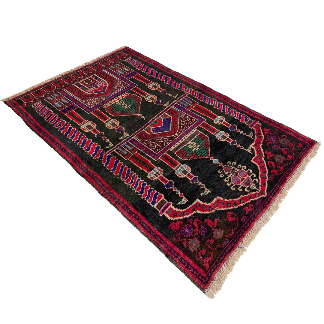 Afghan Prayer Rug 2' 6" x 3' 9" Hand-Knotted | No. AL46814