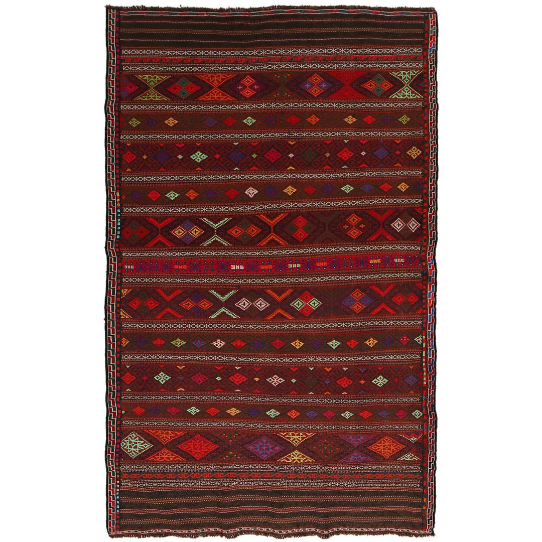 Afghan Laghari Rug 4' 5" x 7' 3" Flat-Weave | No. AL46827