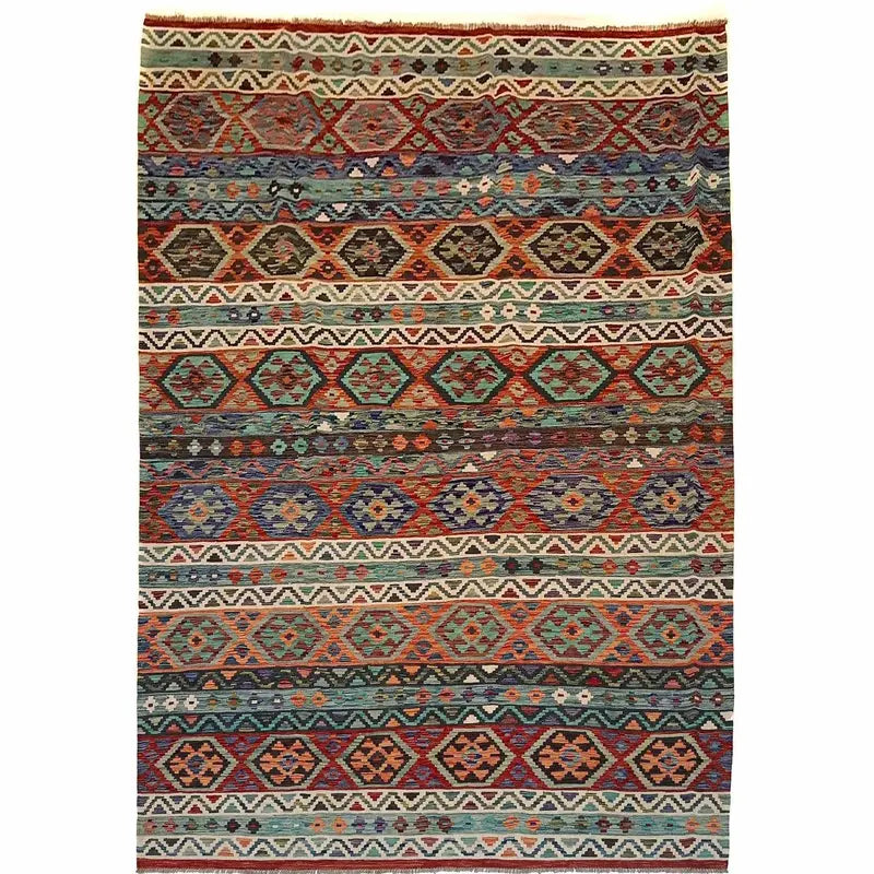 Afghan Vegetable Kelim Rug 8' 3" x 11' 6" Flat-Weave | No. AL46915