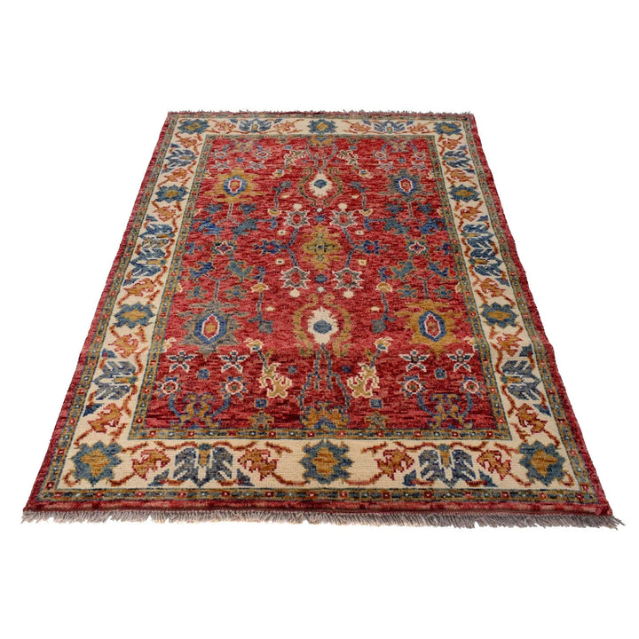 Afghan Oushak Rug 4' 0" x 5' 10" Hand-Knotted | No. AL46918
