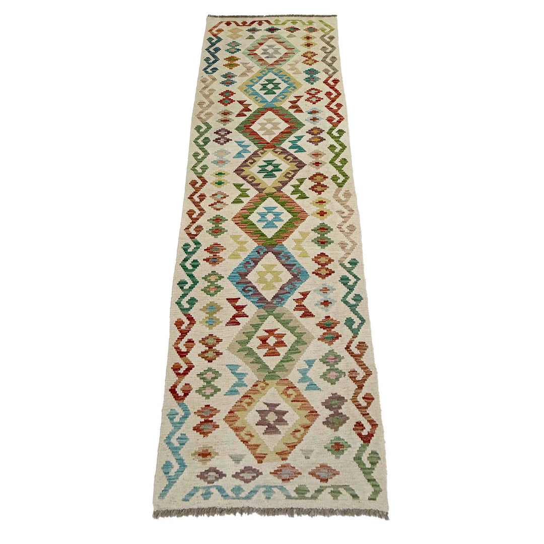 Afghan Vegetable Kilim Rug 2' 6" x 9' 3" Flat-Weave | No. AL469312