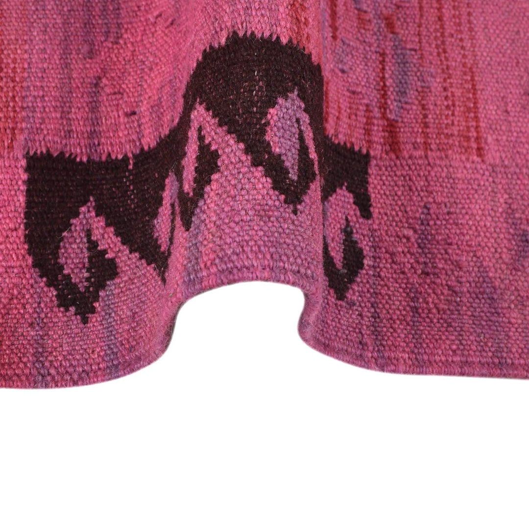 Pink Afghan Kilim Rug 2' 8" x 3' 11" Flat-Weave | No. AL46949