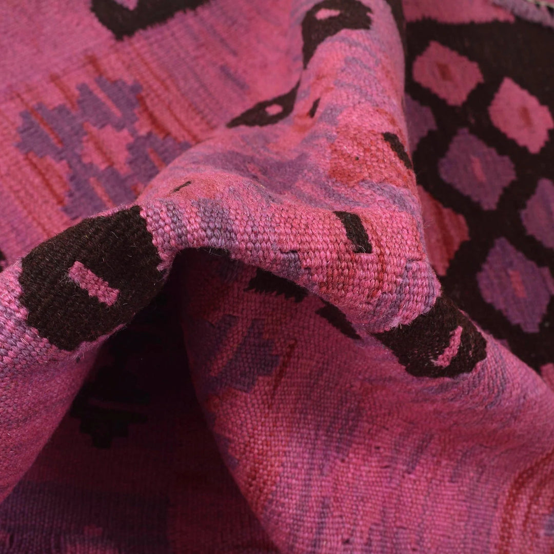 Pink Afghan Kilim Rug 2' 8" x 3' 11" Flat-Weave | No. AL46949