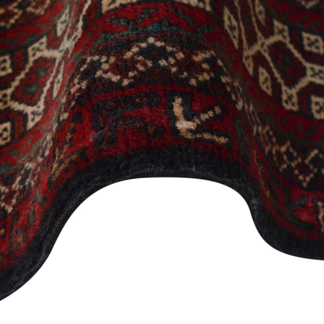 Red Afghan Prayer Rug 2' 10" x 4' 10" Hand-Knotted | No. AL47021