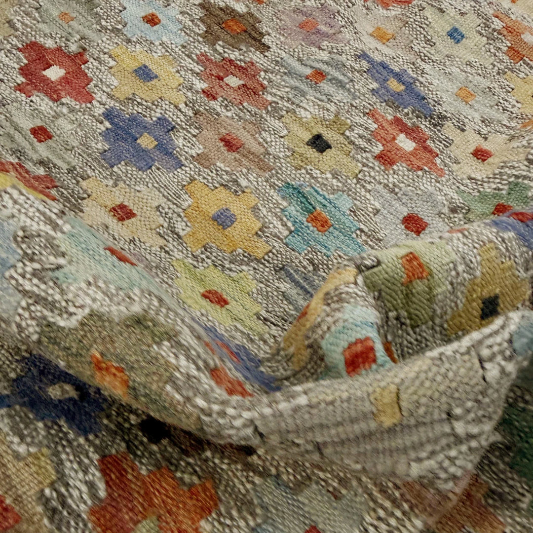 Afghan Vegetable Kelim Rug 5'1" x 6'6" Flat-Weave | No. AL470229