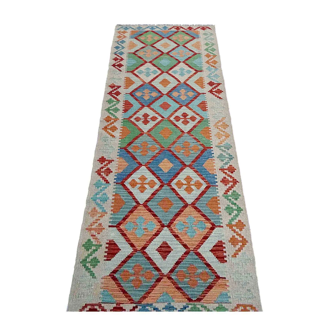 Afghan Vegetable Kilim Rug 2' 8" x 10' 0" Flat-Weave | No. AL47052
