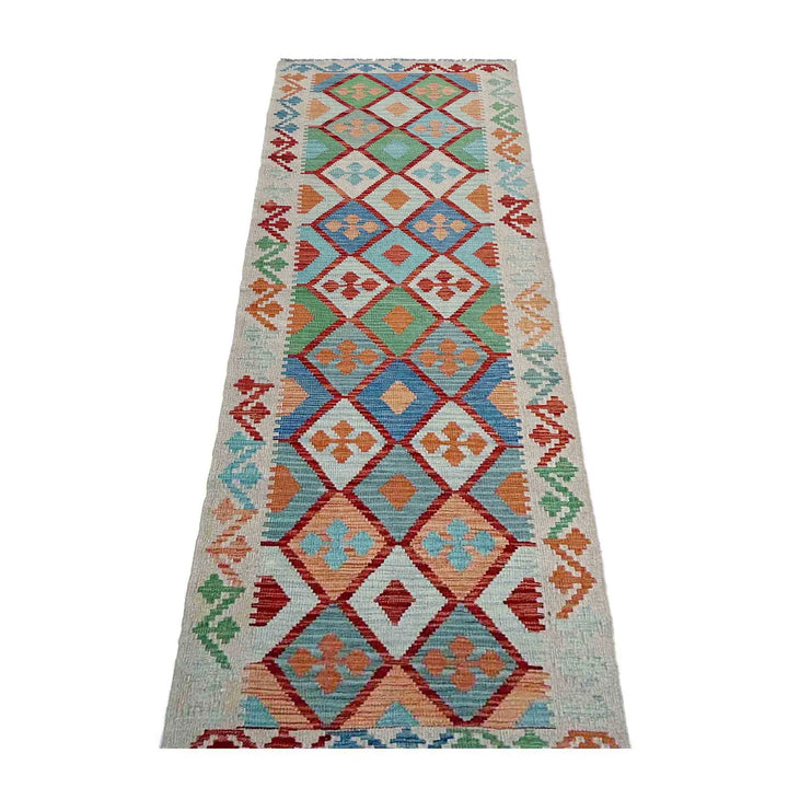 Afghan Vegetable Kilim Rug 2' 8" x 10' 0" Flat-Weave | No. AL47052