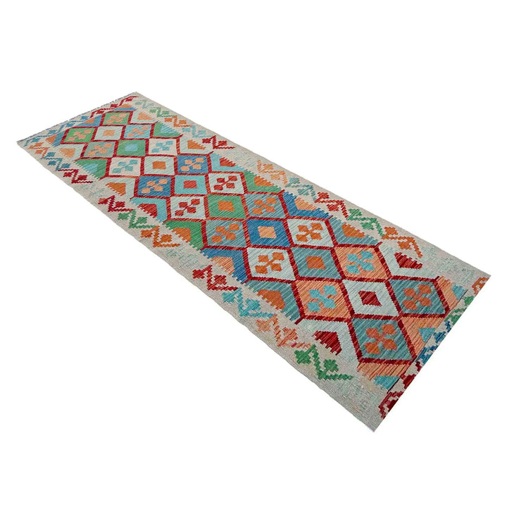 Afghan Vegetable Kilim Rug 2' 8" x 10' 0" Flat-Weave | No. AL47052