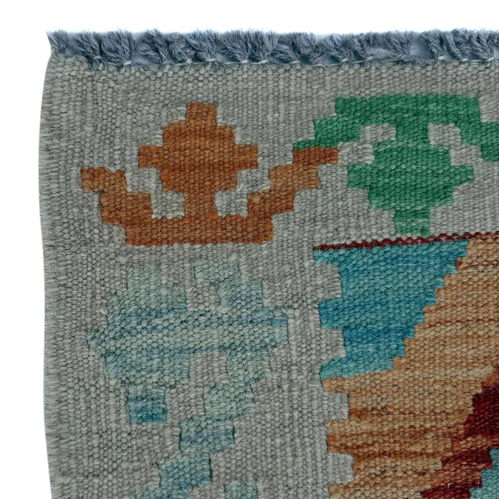 Afghan Vegetable Kilim Rug 2' 8" x 10' 0" Flat-Weave | No. AL47052