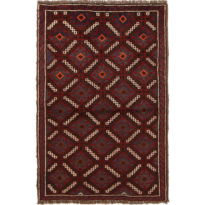 Afghan Baluchi Rug 2' 10" x 4' 2" Hand-Knotted | No. AL47063