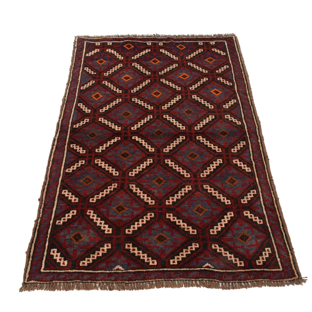 Afghan Baluchi Rug 2' 10" x 4' 2" Hand-Knotted | No. AL47063