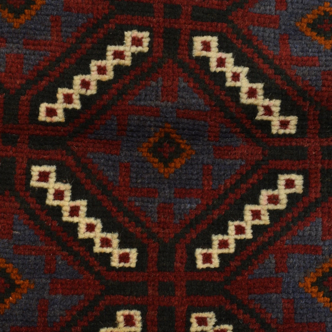 Afghan Baluchi Rug 2' 10" x 4' 2" Hand-Knotted | No. AL47063