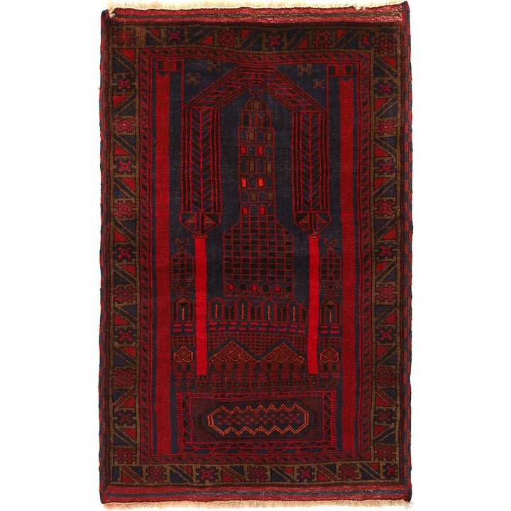 Afghan Prayer Rug 3' 1" x 4' 9" Hand-Knotted | No. AL47074
